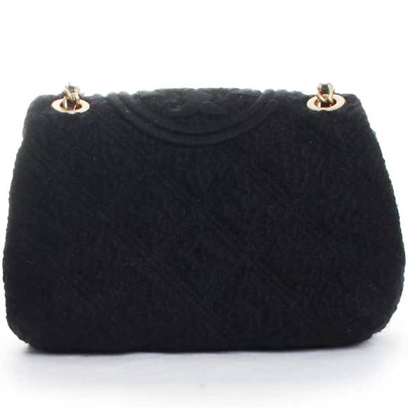NEW TORY BURCH women's fleming soft boucle small convertible shoulder bag in bla - Picture 3 of 4